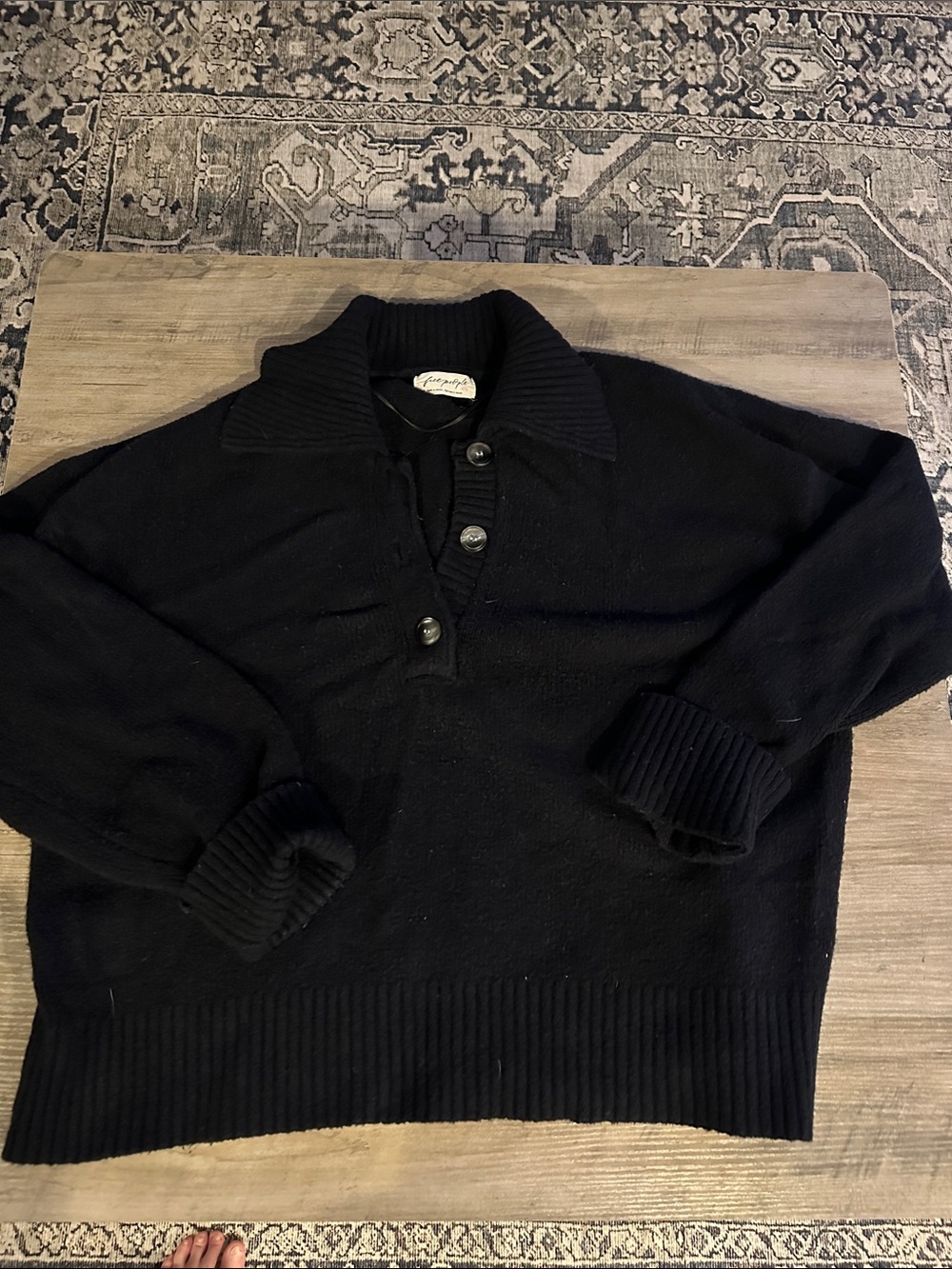 Free People black polo sweater